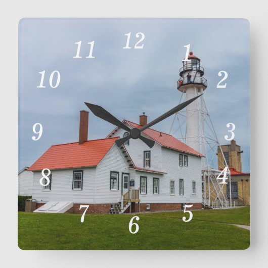 Whitefish Point Vuurtoren Wandklok (Voorkant)