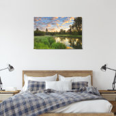 Whitefish River with nice sunrise clouds Canvas Afdruk (Insitu (Slaapkamer))