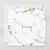 WhiteGold Carrara Marble Geometric Square Party Kaart (Achterkant)