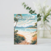 Whitehaven Beach Queensland Australië Reiskunst Briefkaart (Staand voorkant)