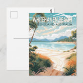Whitehaven Beach Queensland Australië Reiskunst Briefkaart (Voorkant / Achterkant)