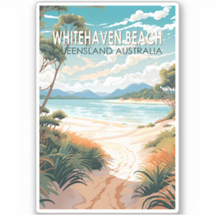 Whitehaven Beach Queensland Australië Reiskunst Sticker