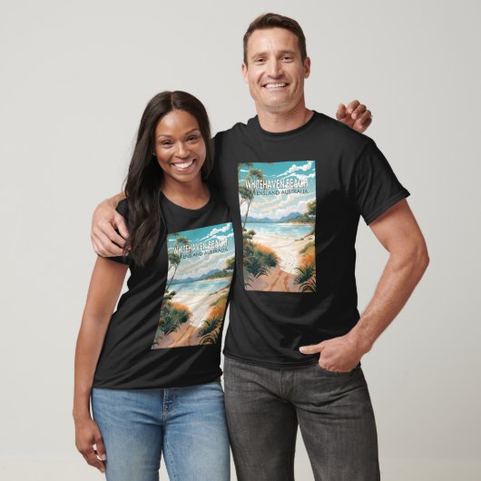 Whitehaven Beach Queensland Australië Reiskunst T-shirt (Unisex)