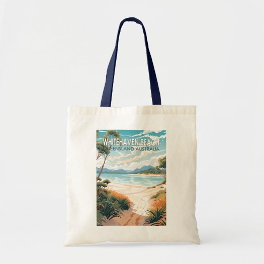 Whitehaven Beach Queensland Australië Reiskunst Tote Bag (Voorkant)