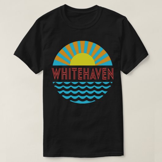 Whitehaven Beach zon en golven T-shirt (Design voorkant)