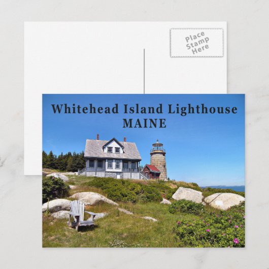 Whitehead Island Lighthouse, Maine Briefkaart (Voorkant / Achterkant)