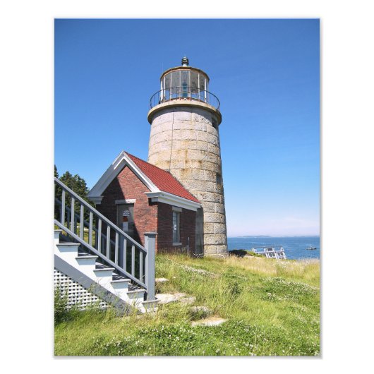 Whitehead Island Lighthouse, Maine Photo Print Foto Afdruk (Voorkant)