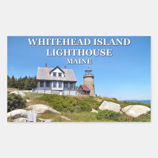 Whitehead Island Lighthouse, Maine Rechthoekige Sticker (Voorkant)