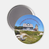 Whitehead Island Lighthouse Maine Round Magnet (Voorkant / Achterkant)