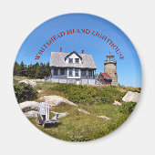 Whitehead Island Lighthouse Maine Round Magnet (Voorkant)
