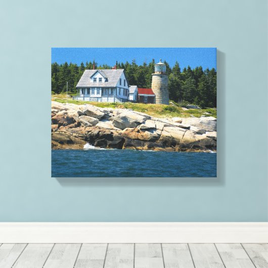 Whitehead Island Lighthouse Maine Wrapped Canvas (Insitu (Houten vloer))