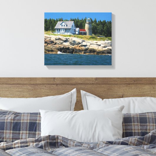 Whitehead Island Lighthouse Maine Wrapped Canvas (Insitu (Slaapkamer))