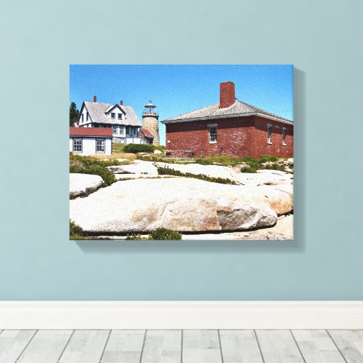 Whitehead Island Lighthouse Maine Wrapped Canvas (Insitu (Houten vloer))