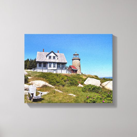 Whitehead Island Lighthouse Maine Wrapped Canvas Afdruk (Voorkant)