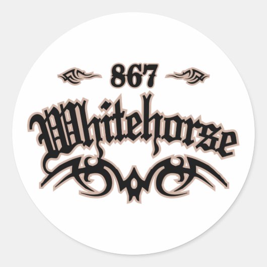 Whitehorse 867 ronde sticker (Voorkant)