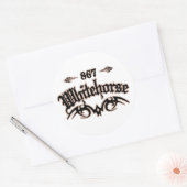 Whitehorse 867 ronde sticker (Envelop)