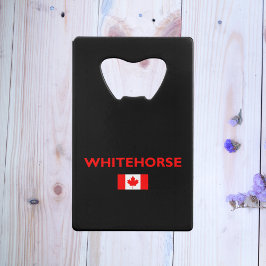 Whitehorse Canada Canadian Flag Dark Color Creditkaart Flessenopener