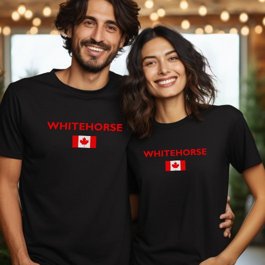 Whitehorse Canada Canadian Flag Dark Color T-shirt