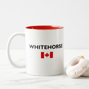 Whitehorse Canada Canadian Flag Light Color Tweekleurige Koffiemok