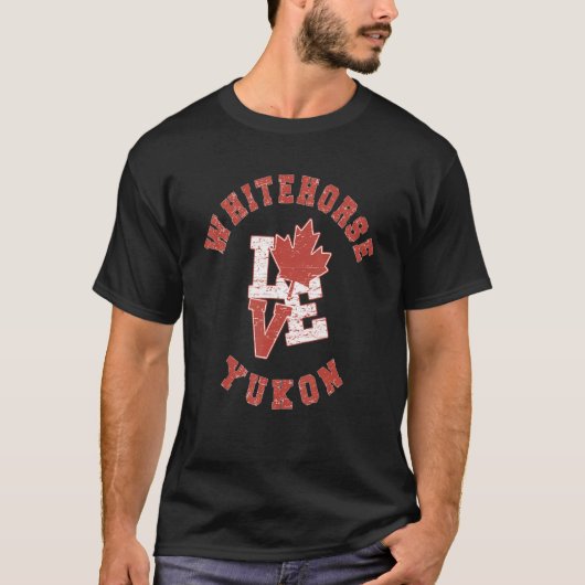  Whitehorse Yukon Love Canadian Flag T-shirt (Voorkant)
