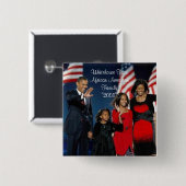 Whitehouse First African American Family"... Vierkante Button 5,1 Cm (Voorkant /achterkant)