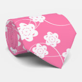 Whitepaper Bloemen op roze Stropdas (Opgerold)