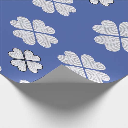 Whitepaper en blauw omslagpapier cadeaupapier (Hoek)