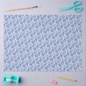 Whitepaper en Blue Floral Tissuepapier (Craft)