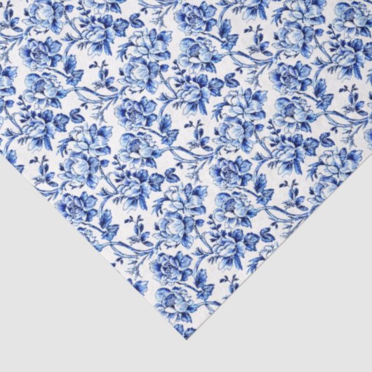 Whitepaper en Blue Floral Tissuepapier (Detail)
