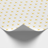 Whitepaper en Gold Stars Holiday Wrapping Paper Cadeaupapier (Hoek)