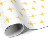 Whitepaper en Gold Stars Holiday Wrapping Paper Cadeaupapier (Rol Hoek)