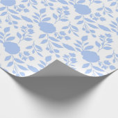 Whitepaper en light Blue Floral Wrapping Paper Cadeaupapier (Hoek)