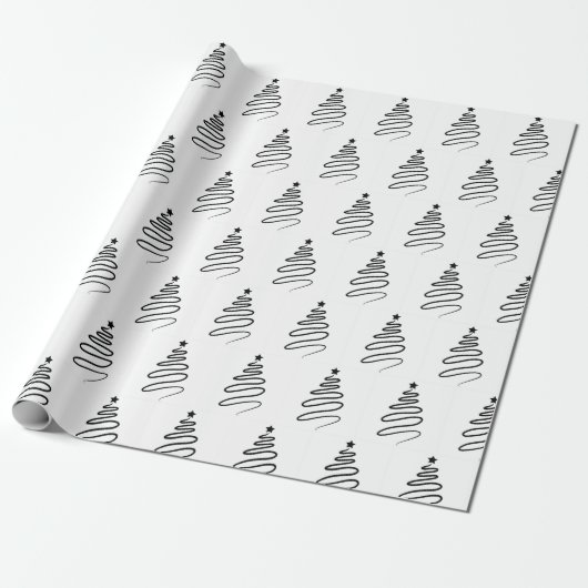 Whitepaper met minimale stijl voor kerstmis cadeaupapier (Uitgerold)