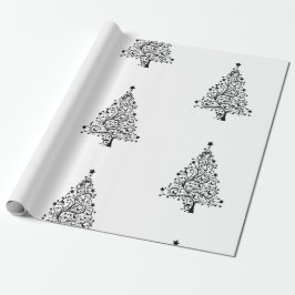 Whitepaper met minimale stijl voor kerstmis cadeaupapier