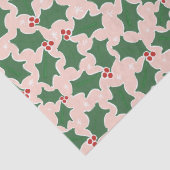 Whitepaper met rode en groene holly tissuepapier (Detail)