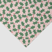 Whitepaper met rode en groene holly tissuepapier (Detail)