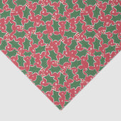 Whitepaper met rode en groene holly tissuepapier (Detail)