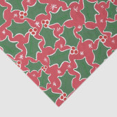 Whitepaper met rode en groene holly tissuepapier (Detail)