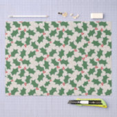 Whitepaper met rode en groene holly tissuepapier (Craft)