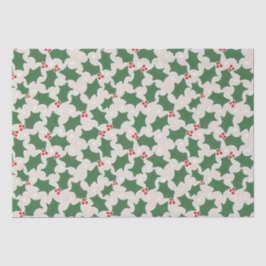 Whitepaper met rode en groene holly tissuepapier