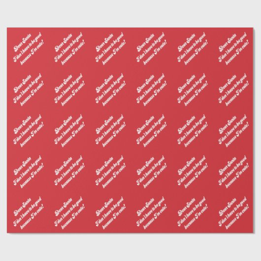 Whitepaper met rode kerstwrapping, beste kerstman cadeaupapier (Vlak)
