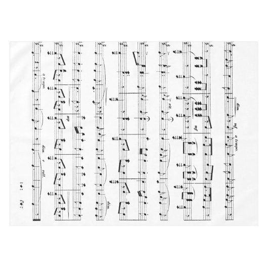 Whitepaper muziek tafelkleed (Voorkant (Horizontaal))