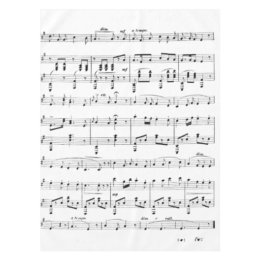 Whitepaper muziek tafelkleed (Voorkant)