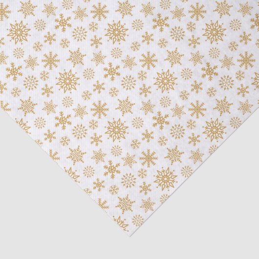 Whitepaper over Golden Snowflakes Tissuepapier (Detail)