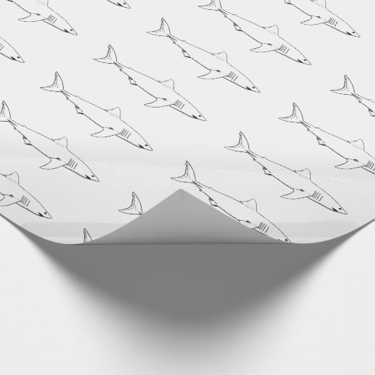 Whitepaper over grote haaienvulling cadeaupapier (Hoek)