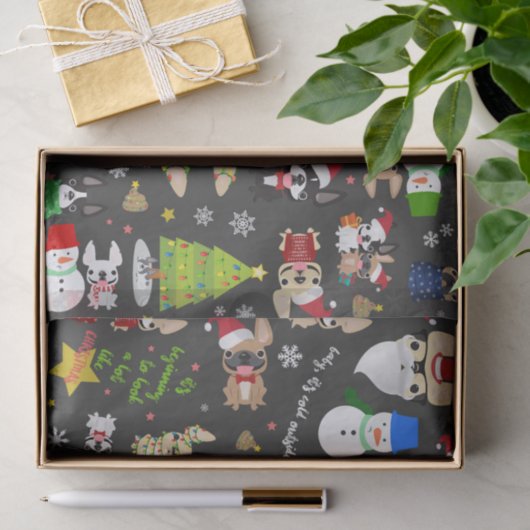 Whitepaper over kerstfeestdagen in bulledog tissuepapier (Geschenk)
