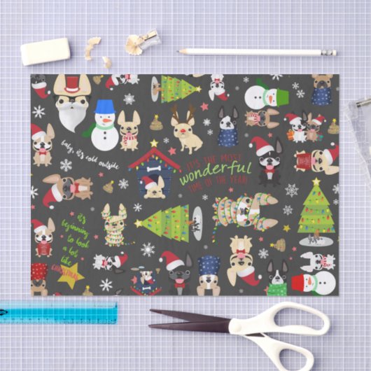 Whitepaper over kerstfeestdagen in bulledog tissuepapier (Craft)