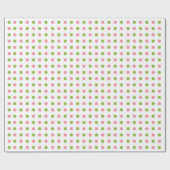 Whitepaper over kleine roze en groene Stippen Cadeaupapier (Vlak)