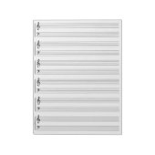 Whitepaper over muziek notitieblok (Linkerzijde)