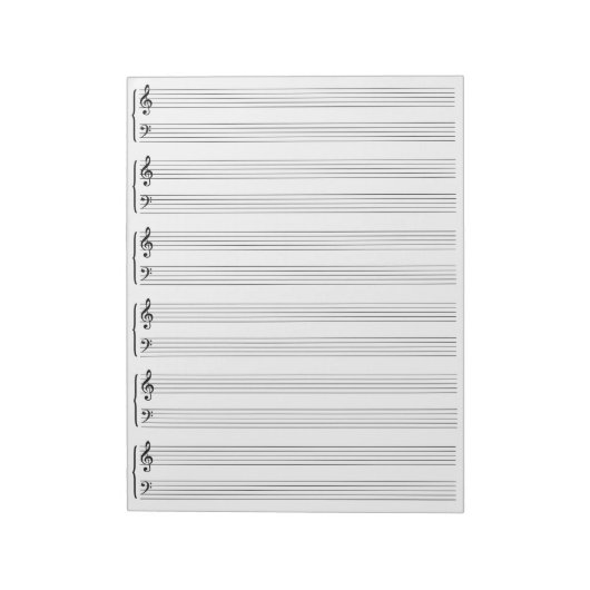 Whitepaper over muziek notitieblok (Linkerzijde)